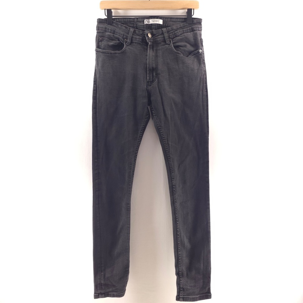 Zara Mens Jeans Skinny‎ Size 32 Faded Black Stretch Denim Slim Fit 5-Pocket
